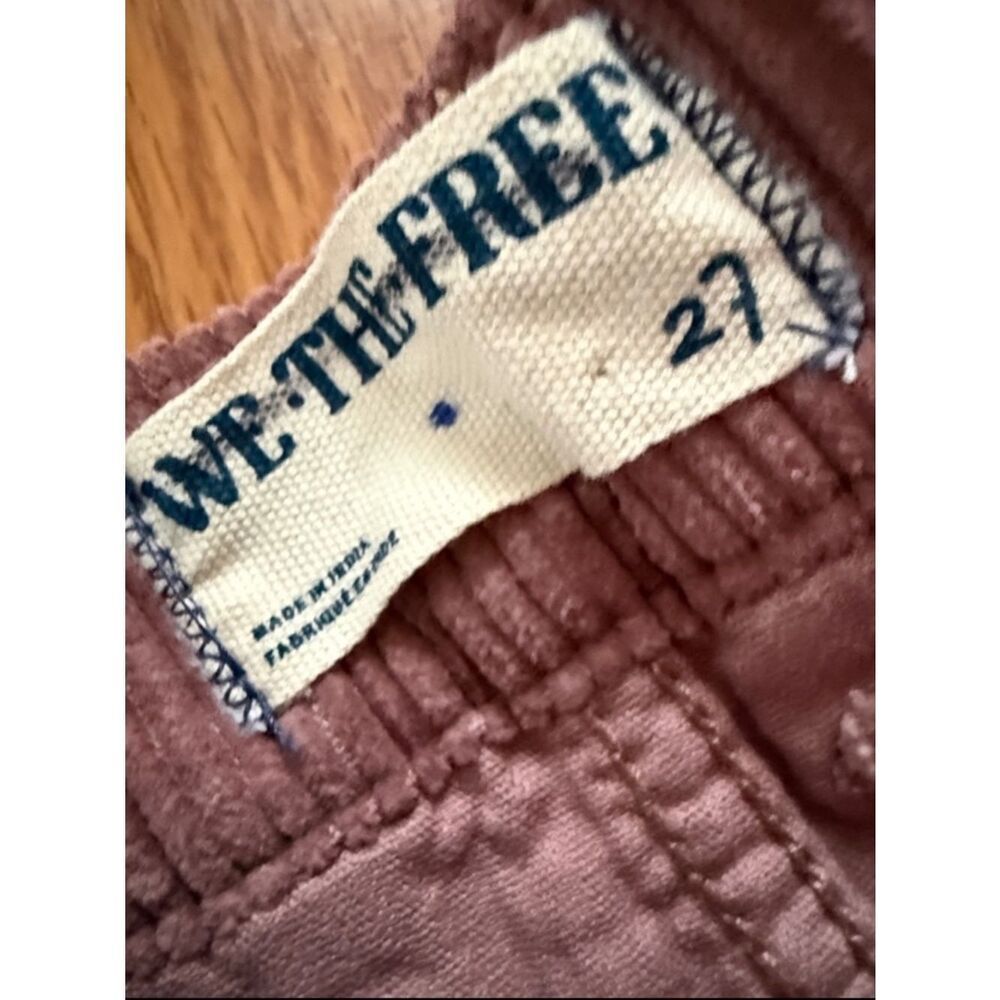 New Free People We The Free Good Luck Mid-Rise Cord Barrel Jeans Size 27 - Picture 5 of 7